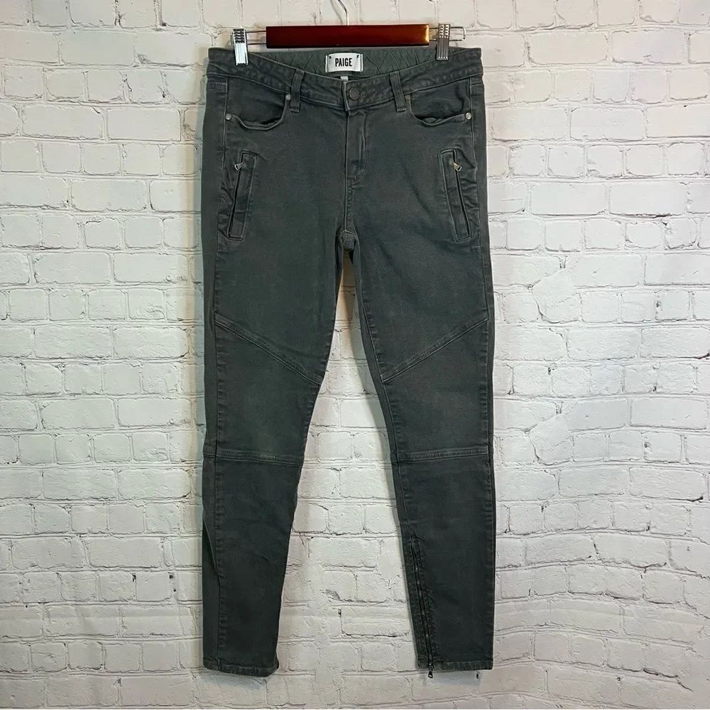 Paige Womens Jeans Paige Currant Marley Moto Skinny Jean size 30